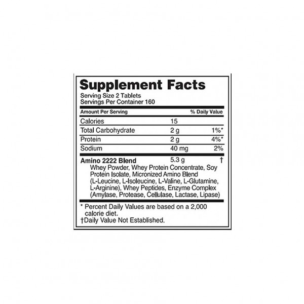 Optimum Nutrition Amino Superior 2222 160 Tabletten Facts